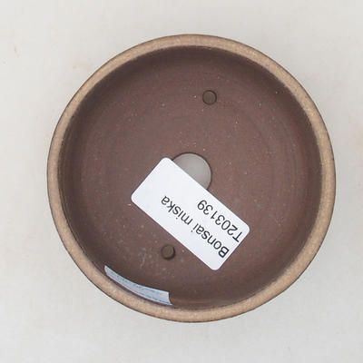 Ceramic bonsai bowl 8.5 x 8.5 x 2.5 cm, brown color - 3