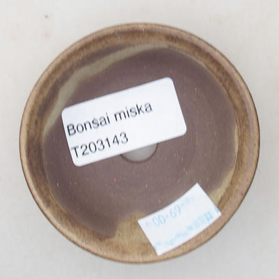 Ceramic bonsai bowl 7 x 7 x 2 cm, color brown - 3