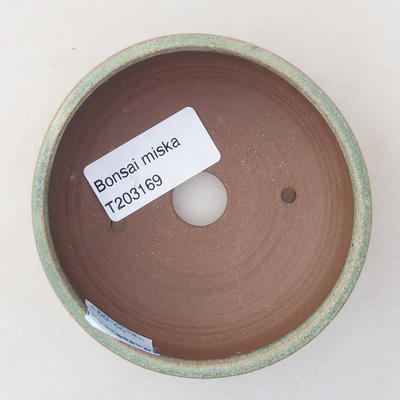 Ceramic bonsai bowl 8.5 x 8.5 x 3.5 cm, color green - 3