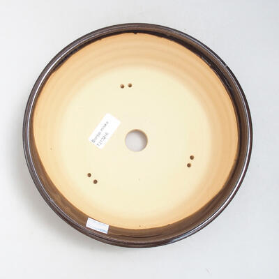 Ceramic bonsai bowl 23.5 x 23.5 x 7 cm, color brown - 3