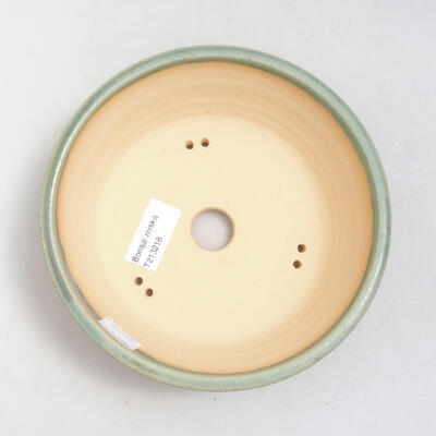 Ceramic bonsai bowl 17.5 x 17.5 x 6.5 cm, color green - 3