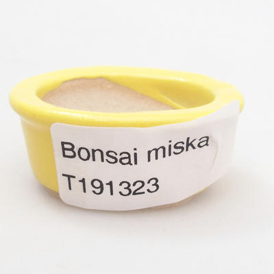 Mini bonsai bowl 4,5 x 4 x 2 cm, yellow color - 3