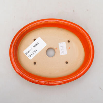 Ceramic bonsai bowl 13.5 x 10.5 x 3 cm, color orange - 3