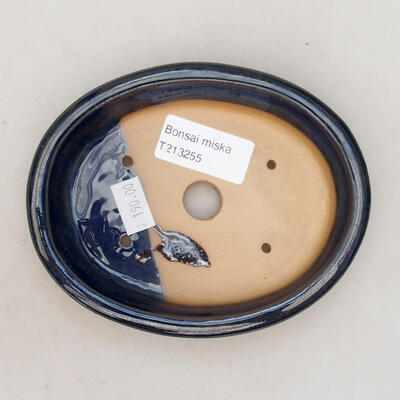 Ceramic bonsai bowl 13.5 x 10.5 x 3 cm, color blue - 3
