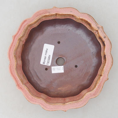 Ceramic bonsai bowl 18 x 18 x 5 cm, color brown-pink - 3
