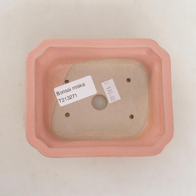 Ceramic bonsai bowl 13.5 x 10.5 x 4 cm, color pink - 3