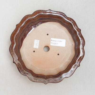 Ceramic bonsai bowl 18 x 18 x 5 cm, color brown - 3