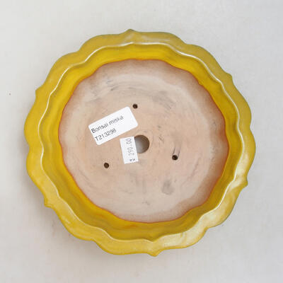 Ceramic bonsai bowl 18 x 18 x 5 cm, color yellow - 3
