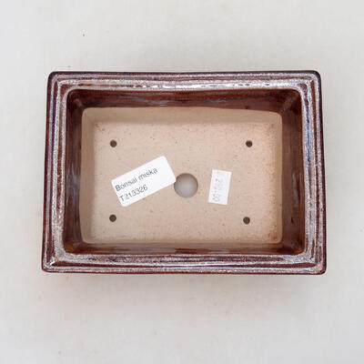 Ceramic bonsai bowl 16 x 11.5 x 6 cm, color brown - 3