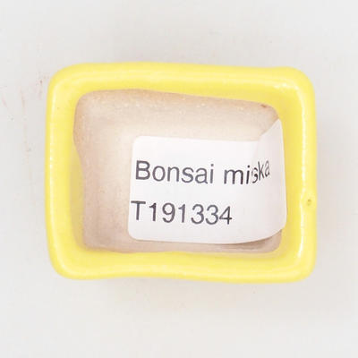 Mini bonsai bowl 4,5 x 3,5 x 2,5 cm, yellow color - 3