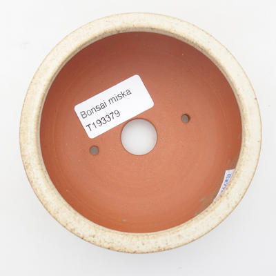 Ceramic bonsai bowl - 10 x 10 x 4 cm, color beige - 3