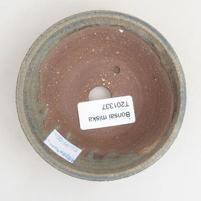 Ceramic bonsai bowl 10 x 10 x 3 cm, color blue - 3