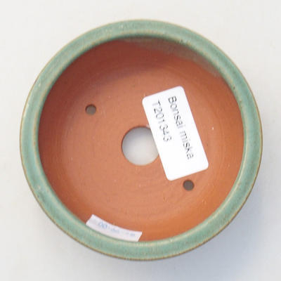 Ceramic bonsai bowl 9.5 x 9.5 x 3 cm, color green - 3