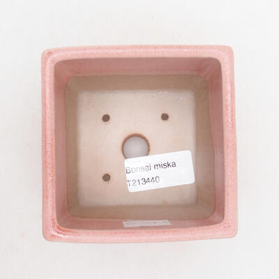 Ceramic bonsai bowl 8.5 x 8.5 x 8.5 cm, color pink - 3