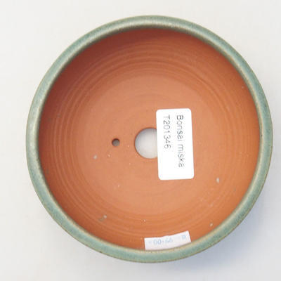 Ceramic bonsai bowl 11.5 x 11.5 x 4 cm, color green - 3
