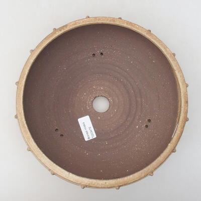Ceramic bonsai bowl 24.5 x 24.5 x 7.5 cm, beige color - 3
