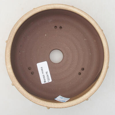 Ceramic bonsai bowl 16.5 x 16.5 x 5.5 cm, beige color - 3