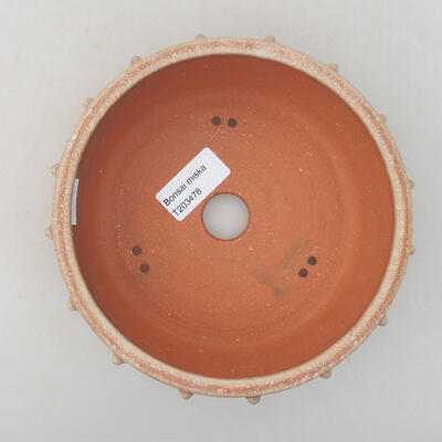 Ceramic bonsai bowl 16 x 16 x 5.5 cm, beige color - 3
