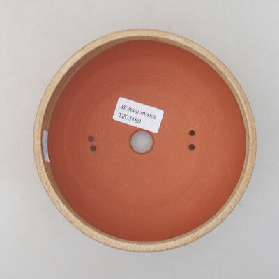 Ceramic bonsai bowl 15.5 x 15.5 x 5.5 cm, beige color - 3