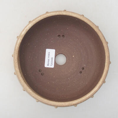 Ceramic bonsai bowl 17 x 17 x 6 cm, beige color - 3