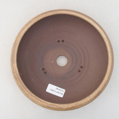 Ceramic bonsai bowl 19.5 x 19.5 x 6.5 cm, beige color - 3