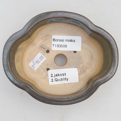 Ceramic bonsai bowl 13 x 10 x 4,5 cm, color teal - 2nd quality - 3