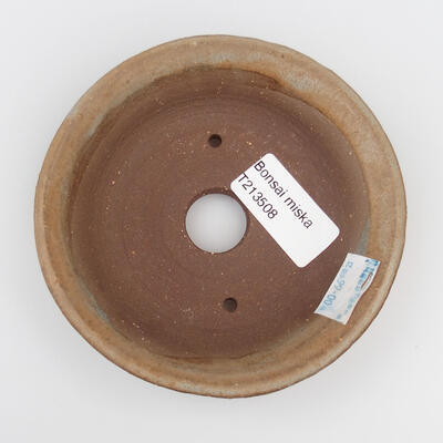 Ceramic bonsai bowl 11.5 x 11.5 x 3 cm, color brown - 3