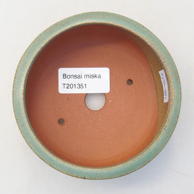 Ceramic bonsai bowl 10 x 10 x 4.5 cm, color green - 3