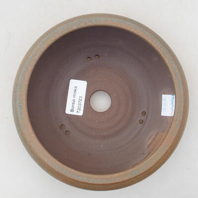 Ceramic bonsai bowl 16 x 16 x 5.5 cm, color brown-green - 3