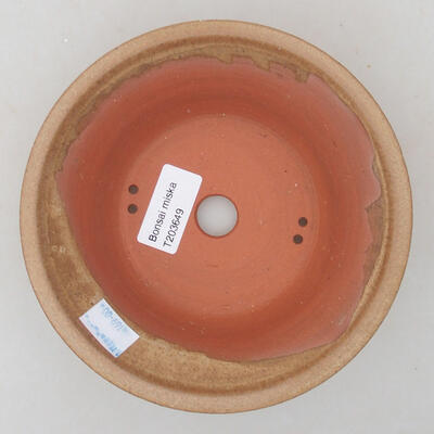Ceramic bonsai bowl 15.5 x 15.5 x 5 cm, beige color - 3