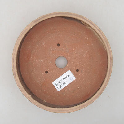 Ceramic bonsai bowl 13.5 x 13.5 x 4.5 cm, brown color - 3