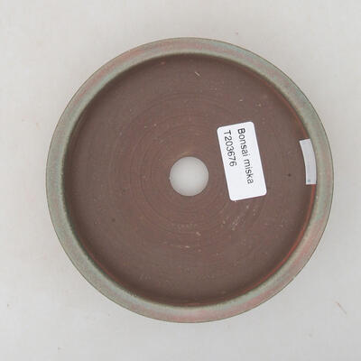 Ceramic bonsai bowl 13 x 13 x 3 cm, color brown-green - 3