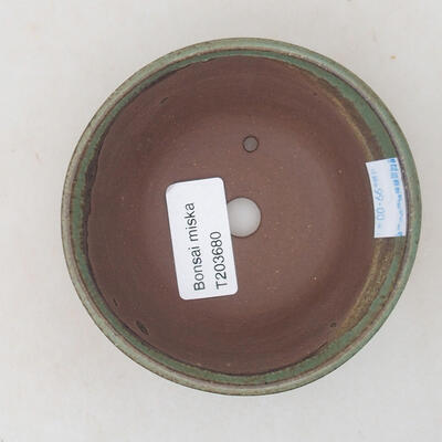 Ceramic bonsai bowl 10 x 10 x 4 cm, color green - 3