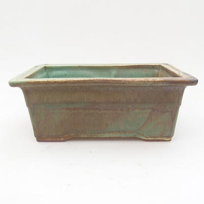 Ceramic bonsai bowl 19 x 13,5 x 6 cm, brown-green color - 3