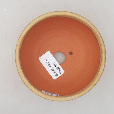 Ceramic bonsai bowl 10.5 x 10.5 x 5 cm, beige color - 3