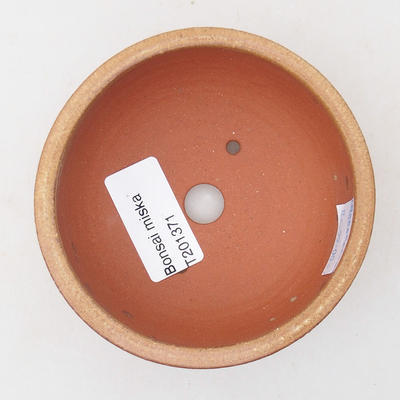 Ceramic bonsai bowl 9.5 x 9.5 x 4 cm, brown color - 3