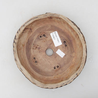 Ceramic bonsai bowl 17 x 17 x 5 cm, metal color - 3