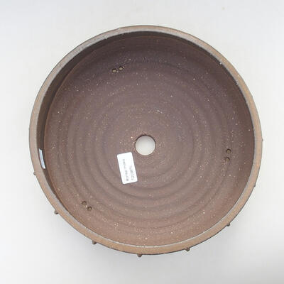 Ceramic bonsai bowl 25.5 x 25.5 x 8 cm, brown color - 3