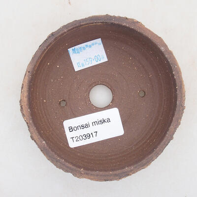 Ceramic bonsai bowl 9 x 9 x 3.5 cm, gray color - 3