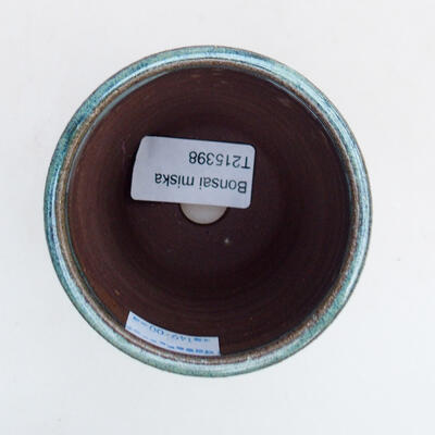 Ceramic bonsai bowl 7 x 7 x 7.5 cm, color green - 3