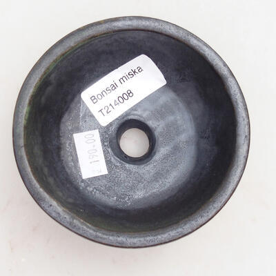 Ceramic bonsai bowl 9.5 x 9.5 x 5 cm, metallic color - 3