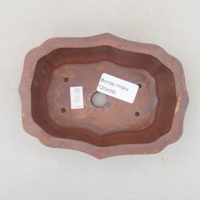 Ceramic bonsai bowl 14 x 10.5 x 4 cm, brown color - 3