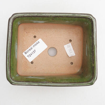 Ceramic bonsai bowl 12 x 10 x 5 cm, color green - 3