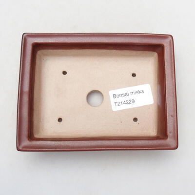 Ceramic bonsai bowl 13 x 10 x 4 cm, color brown - 3
