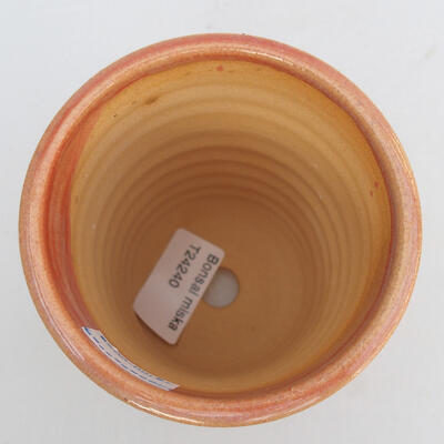 Ceramic bonsai bowl 8.5 x 8.5 x 10.5 cm, color brown-pink - 3
