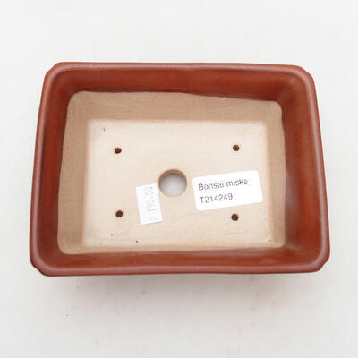 Ceramic bonsai bowl 14 x 10.5 x 5.5 cm, color brown - 3