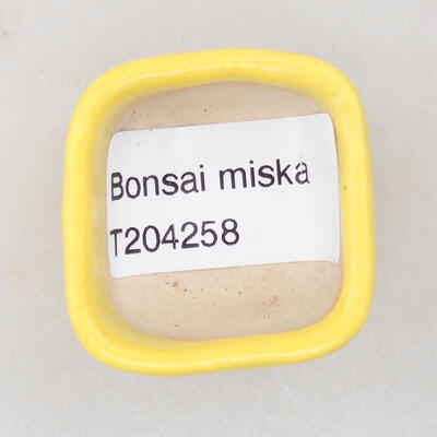 Mini bonsai bowl 3.5 x 3.5 x 2.5 cm, yellow color - 3