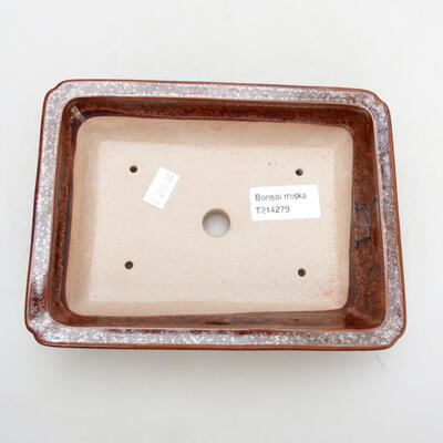 Ceramic bonsai bowl 18.5 x 13.5 x 4.5 cm, color brown - 3