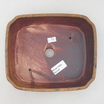 Ceramic bonsai bowl 20.5 x 17.5 x 6 cm, brown color - 3