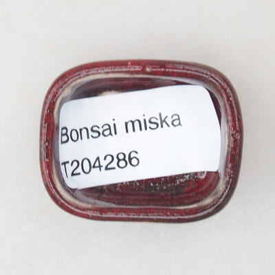 Mini bonsai bowl 4 x 3 x 1.5 cm, color red - 3